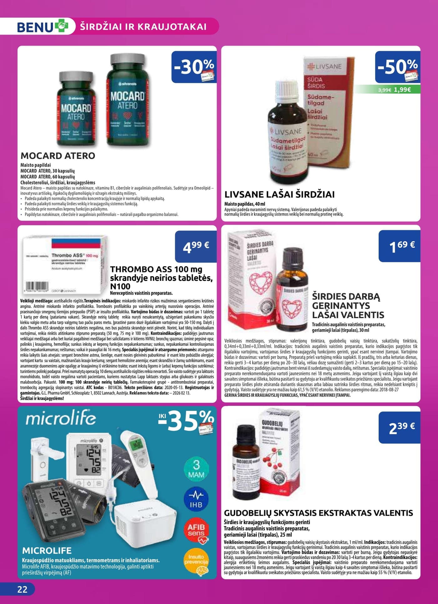 Naujas BENU VAISTINĖ akcijų ir nuolaidų leidinys nuo 2026.03.01 iki 2026.03.31 - 22