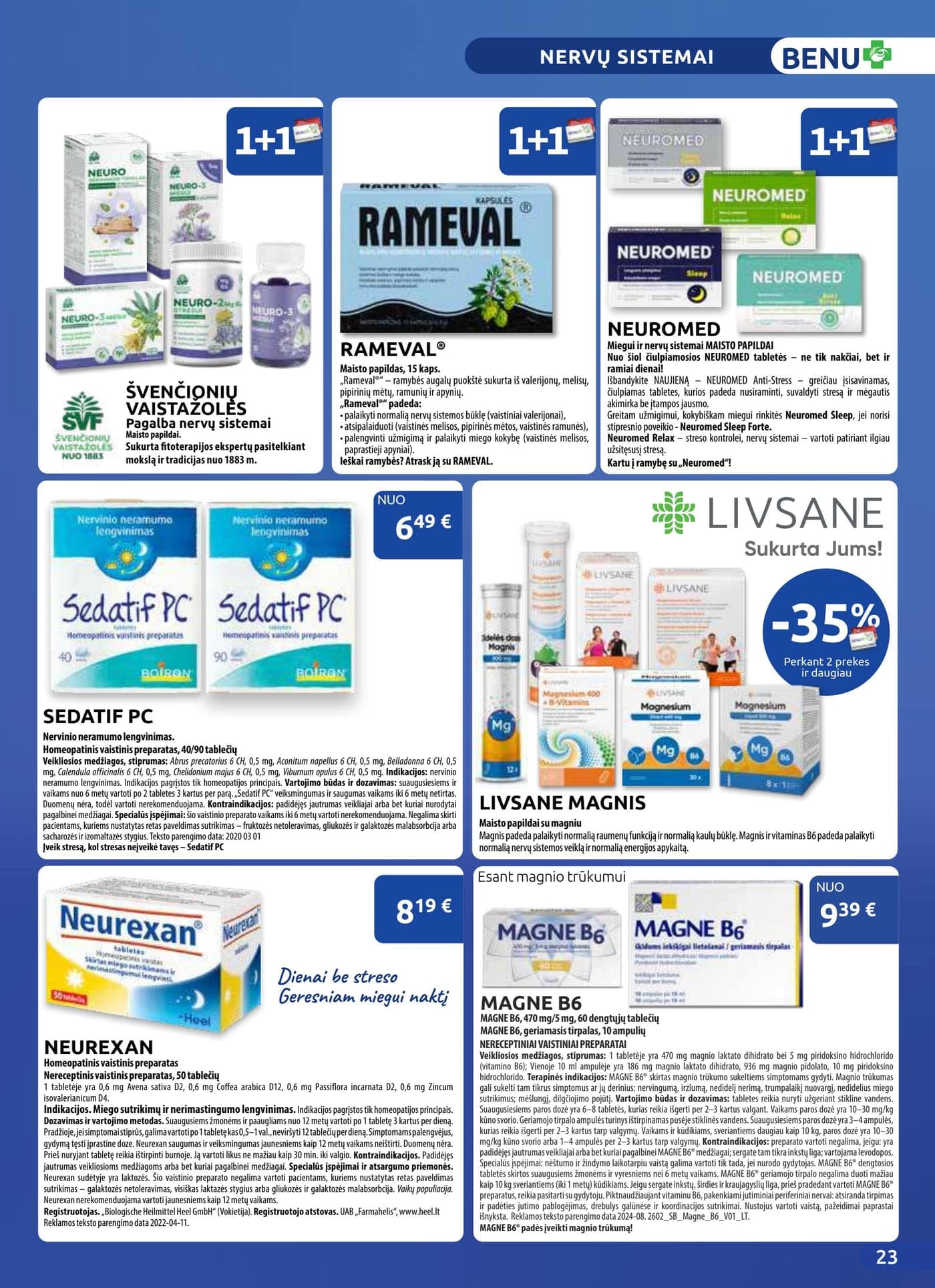 Naujas BENU VAISTINĖ akcijų ir nuolaidų leidinys nuo 2026.03.01 iki 2026.03.31 - 23