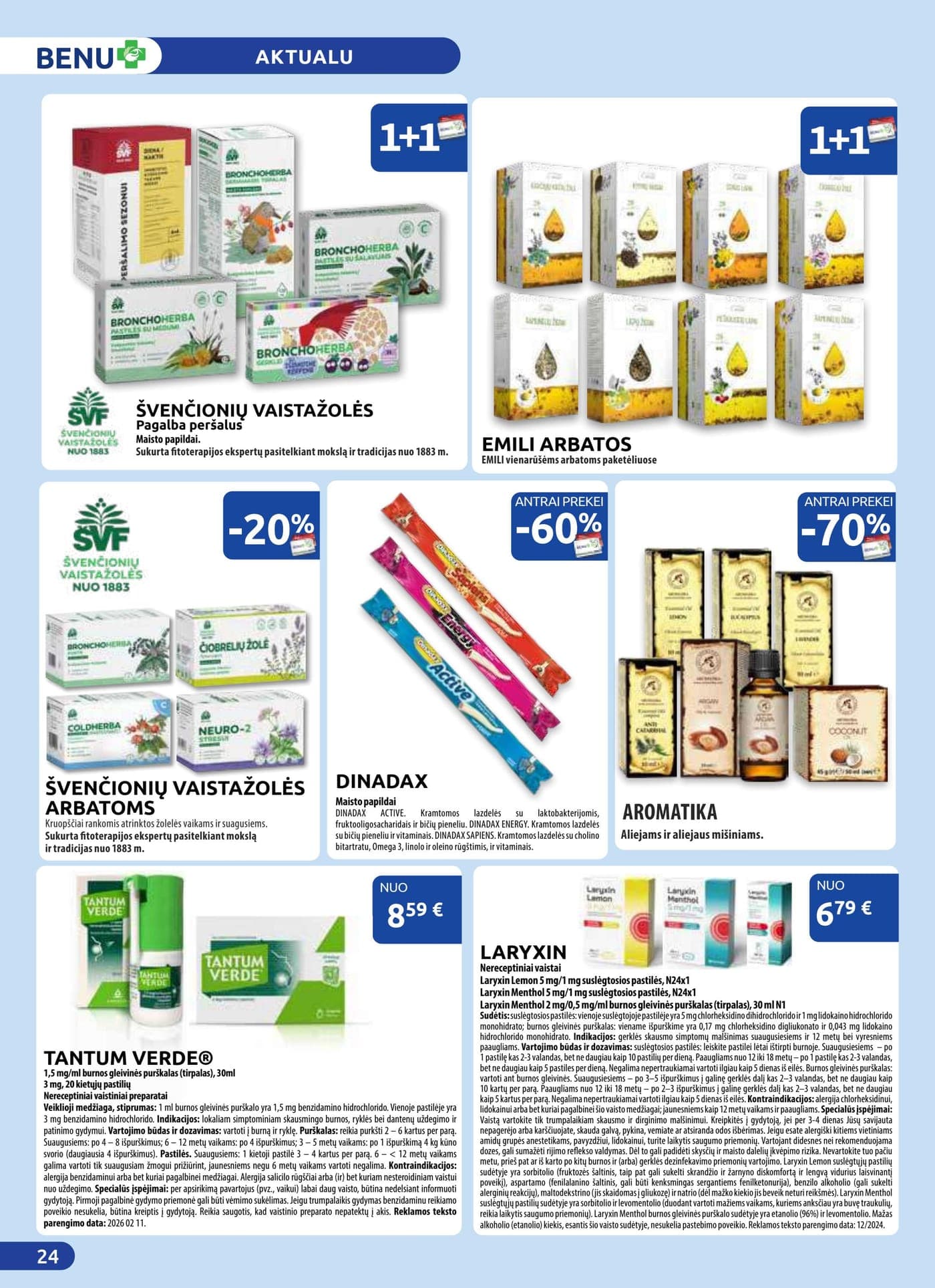 Naujas BENU VAISTINĖ akcijų ir nuolaidų leidinys nuo 2026.03.01 iki 2026.03.31 - 24