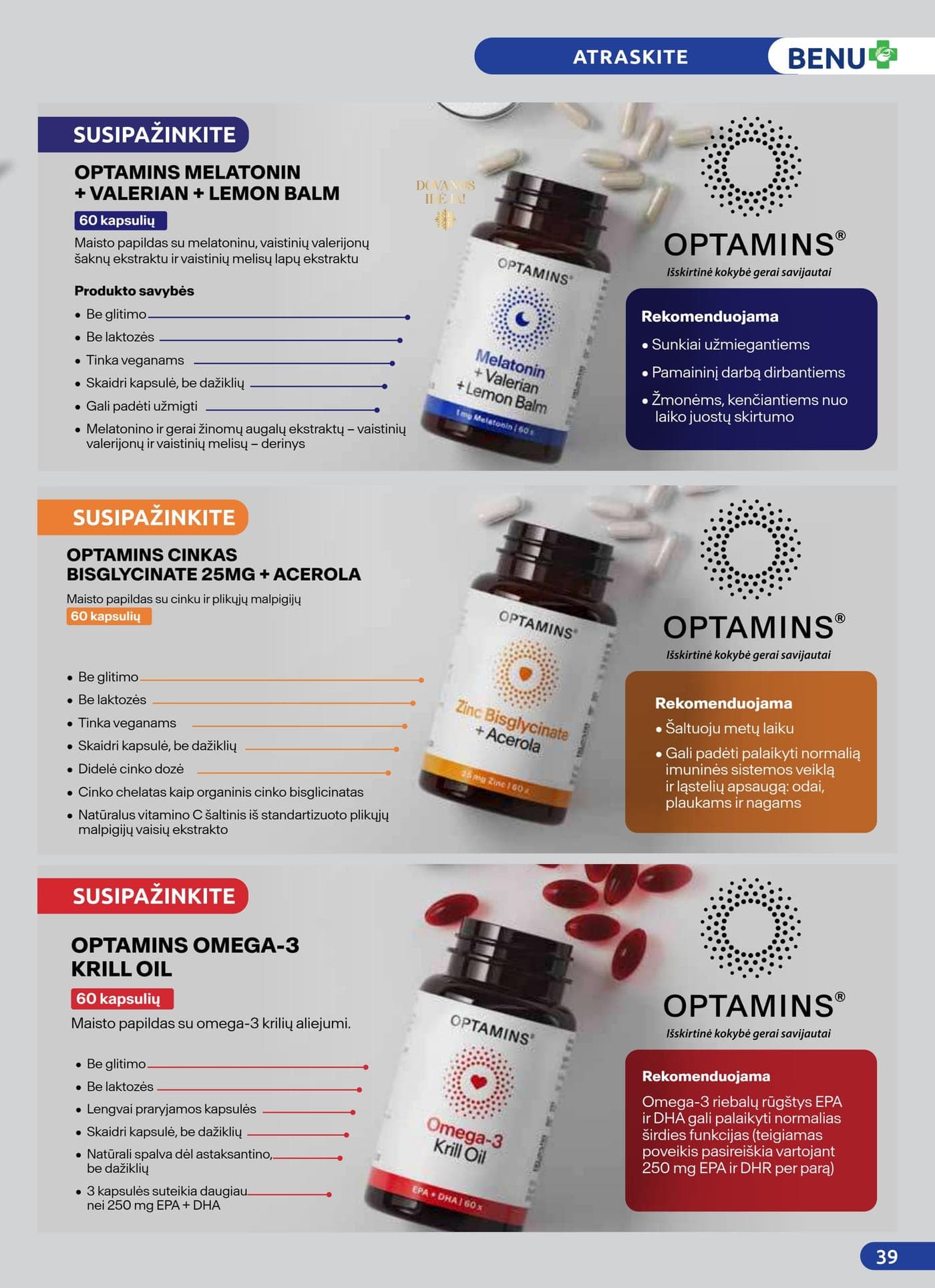 Naujas BENU VAISTINĖ akcijų ir nuolaidų leidinys nuo 2026.03.01 iki 2026.03.31 - 39