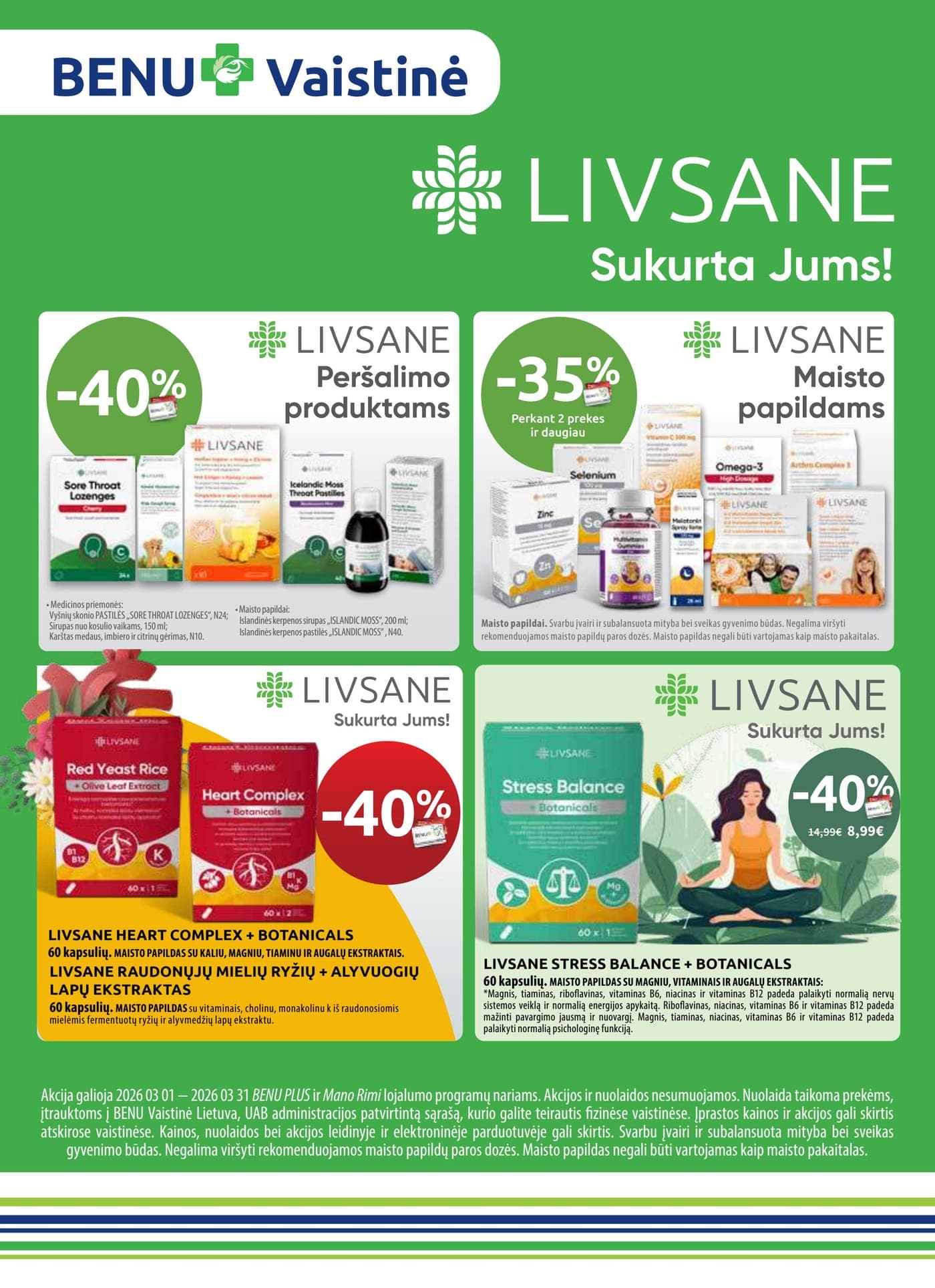 Naujas BENU VAISTINĖ akcijų ir nuolaidų leidinys nuo 2026.03.01 iki 2026.03.31 - 40