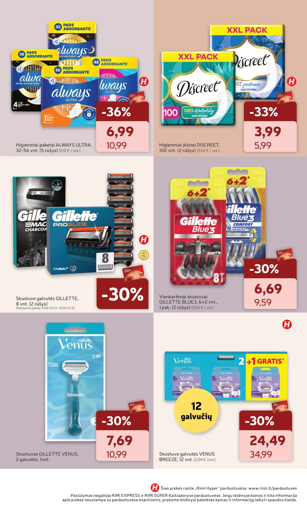 Naujas RIMI grožio prekių akcijų ir nuolaidų leidinys "Viskas grožiui" nuo 2026.03.03 iki 2026.03.30 - 13