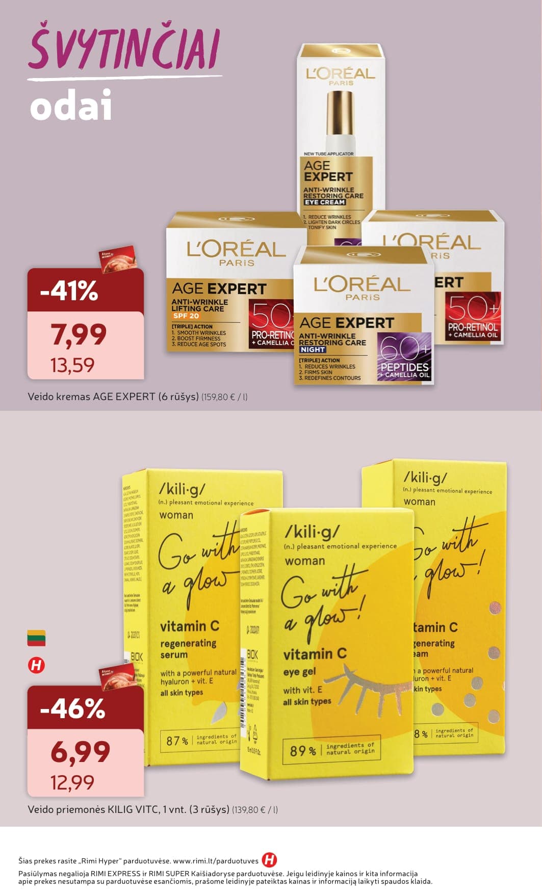 Naujas RIMI grožio prekių akcijų ir nuolaidų leidinys "Viskas grožiui" nuo 2026.03.03 iki 2026.03.30 - 2