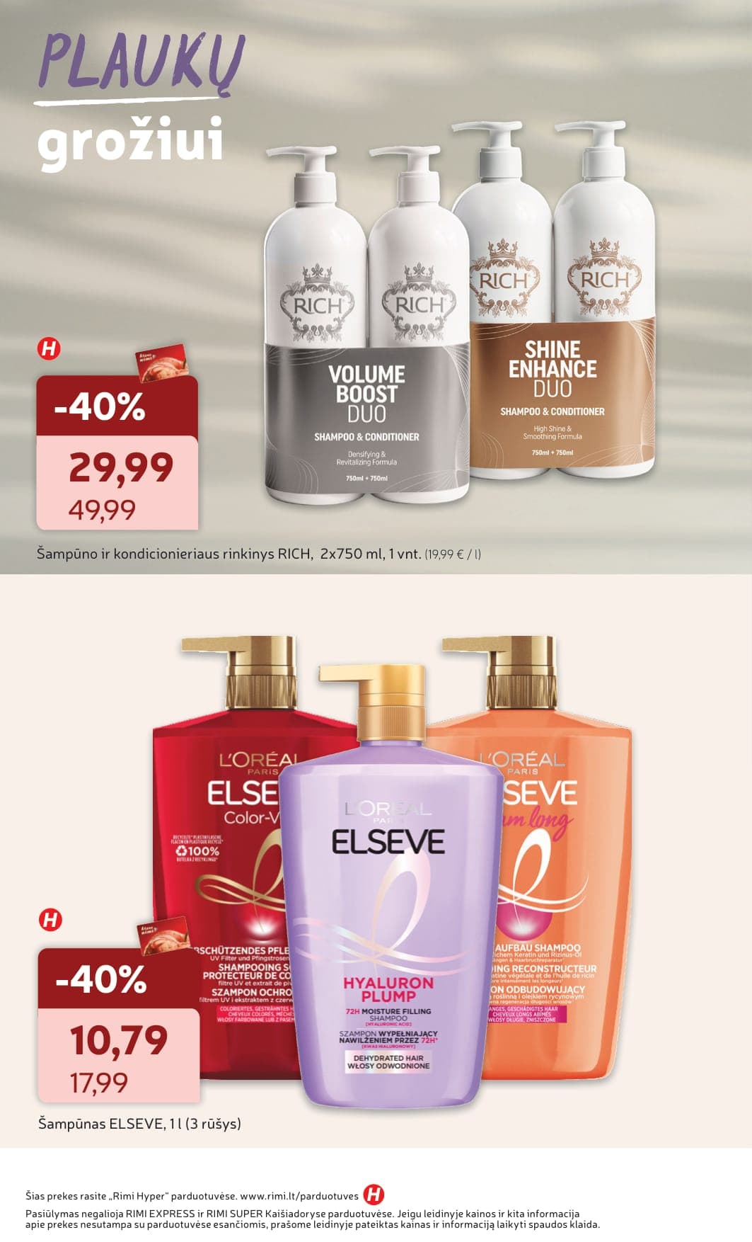 Naujas RIMI grožio prekių akcijų ir nuolaidų leidinys "Viskas grožiui" nuo 2026.03.03 iki 2026.03.30 - 6