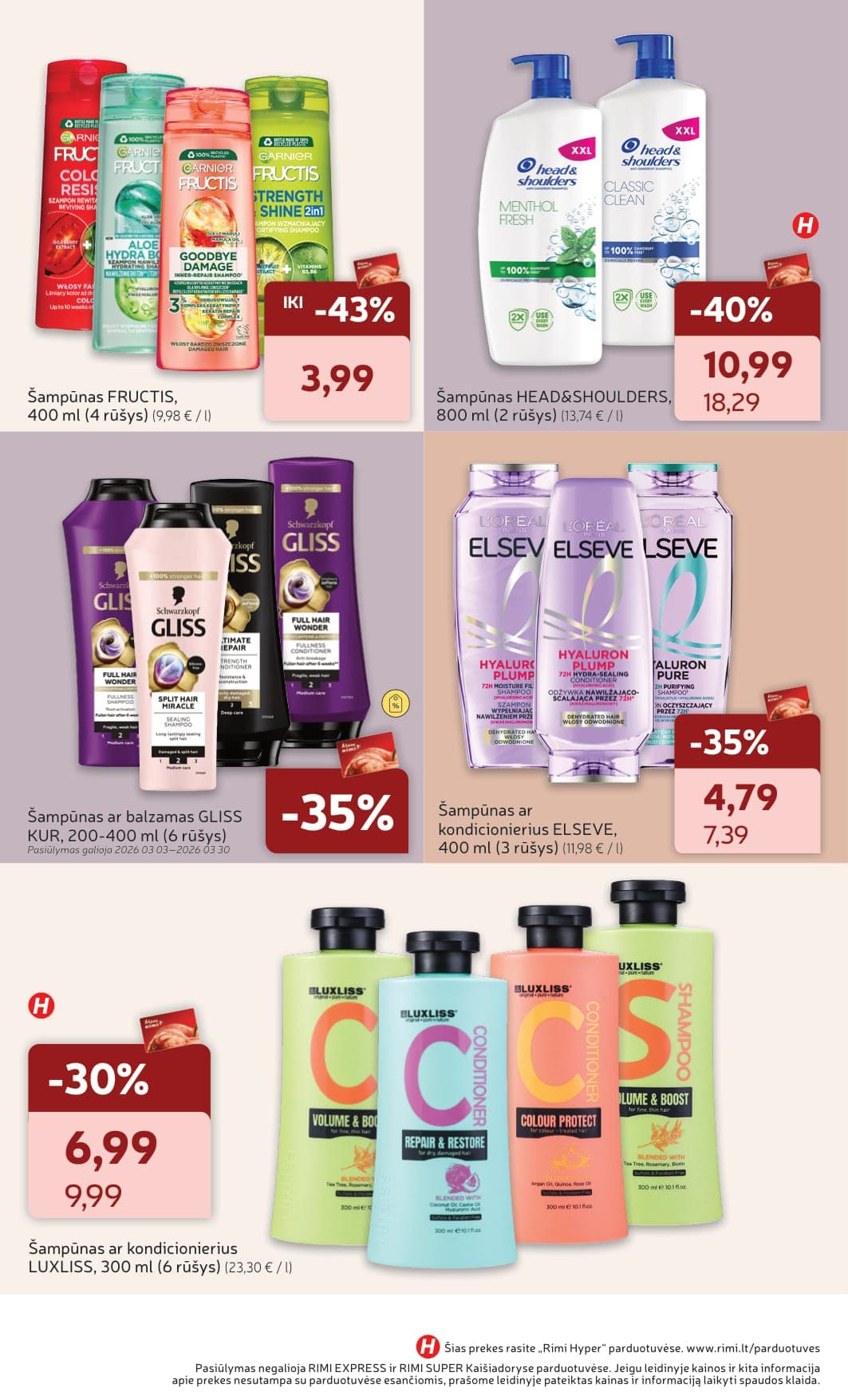 Naujas RIMI grožio prekių akcijų ir nuolaidų leidinys "Viskas grožiui" nuo 2026.03.03 iki 2026.03.30 - 7