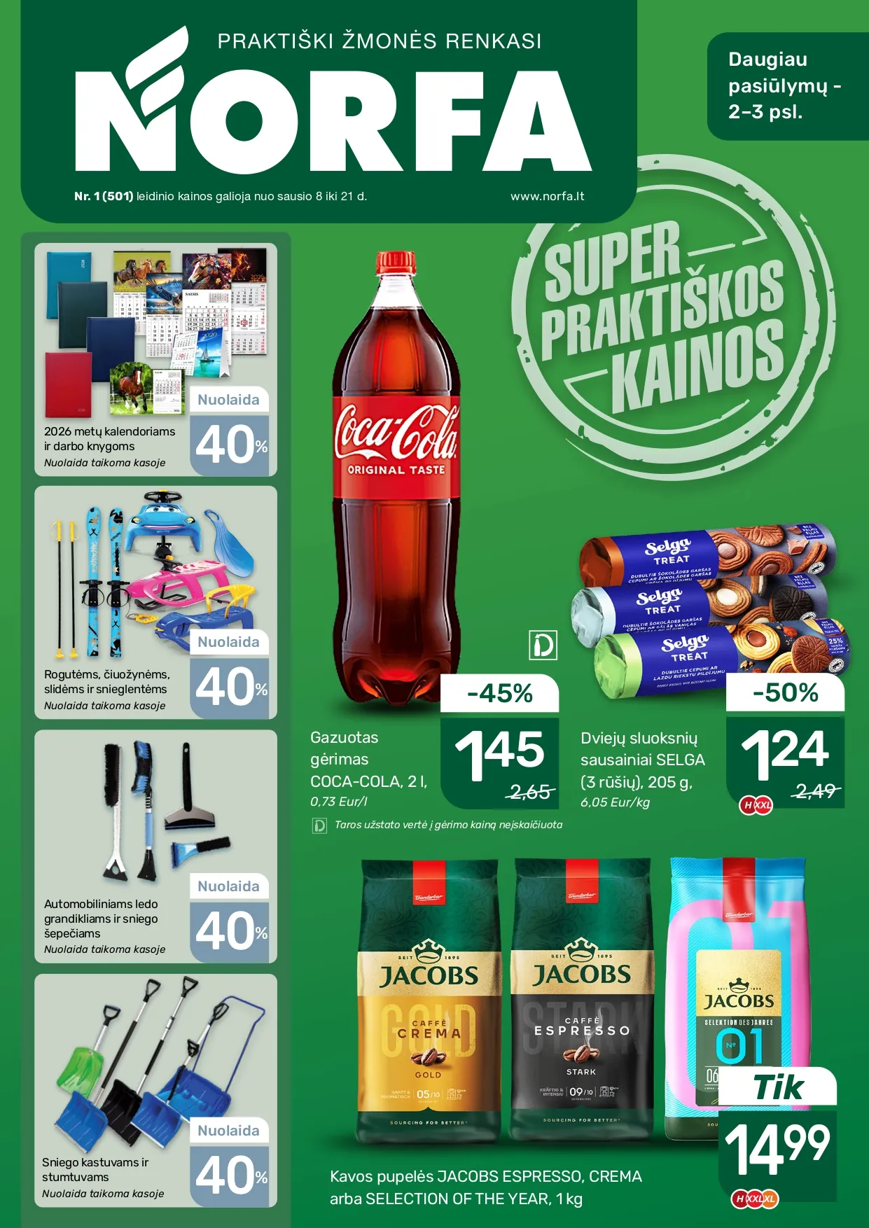 NORFA akcijų ir nuolaidų leidinys Nr. 1 nuo 2026.01.08 iki 2026.01.21 - 1