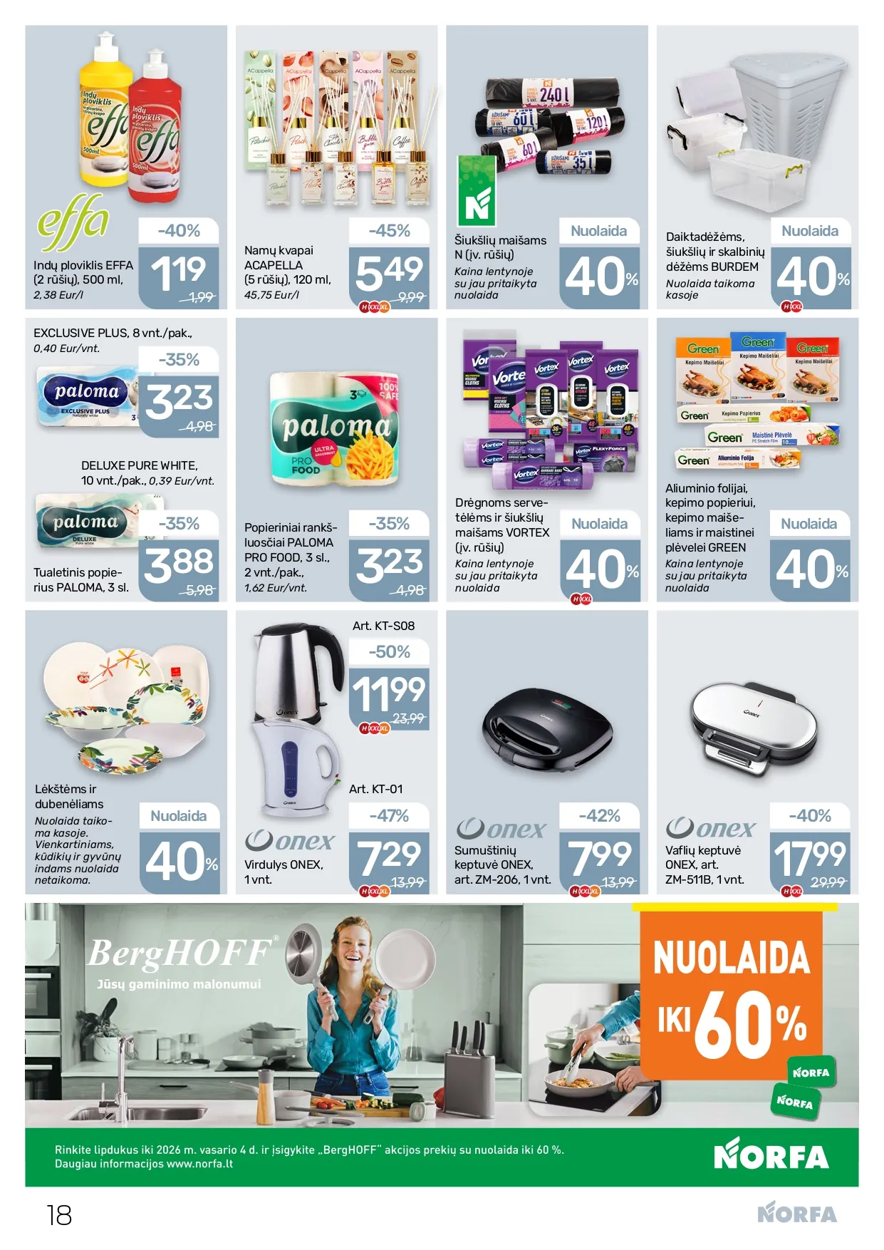 NORFA akcijų ir nuolaidų leidinys Nr. 1 nuo 2026.01.08 iki 2026.01.21 - 18