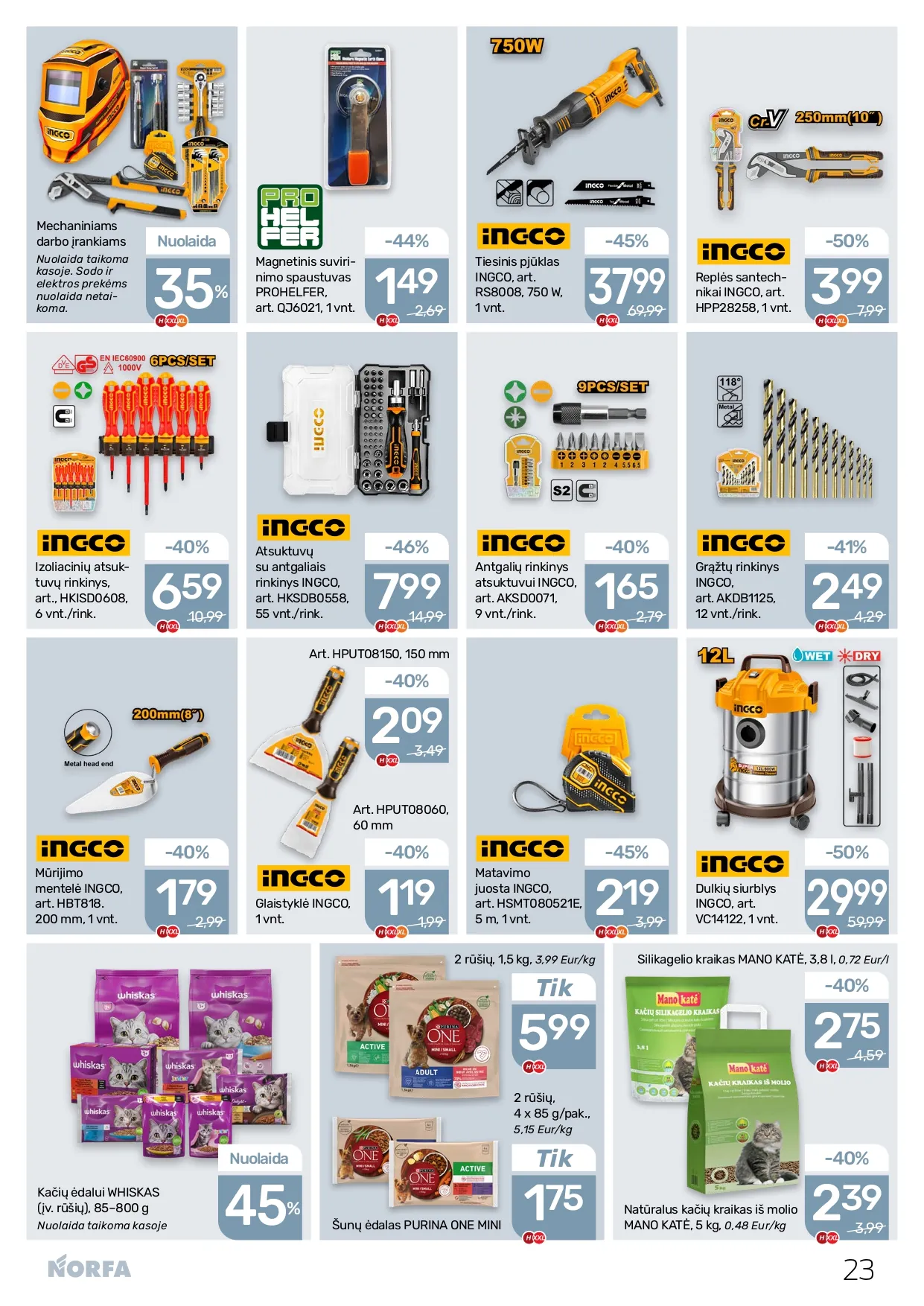 NORFA akcijų ir nuolaidų leidinys Nr. 1 nuo 2026.01.08 iki 2026.01.21 - 23