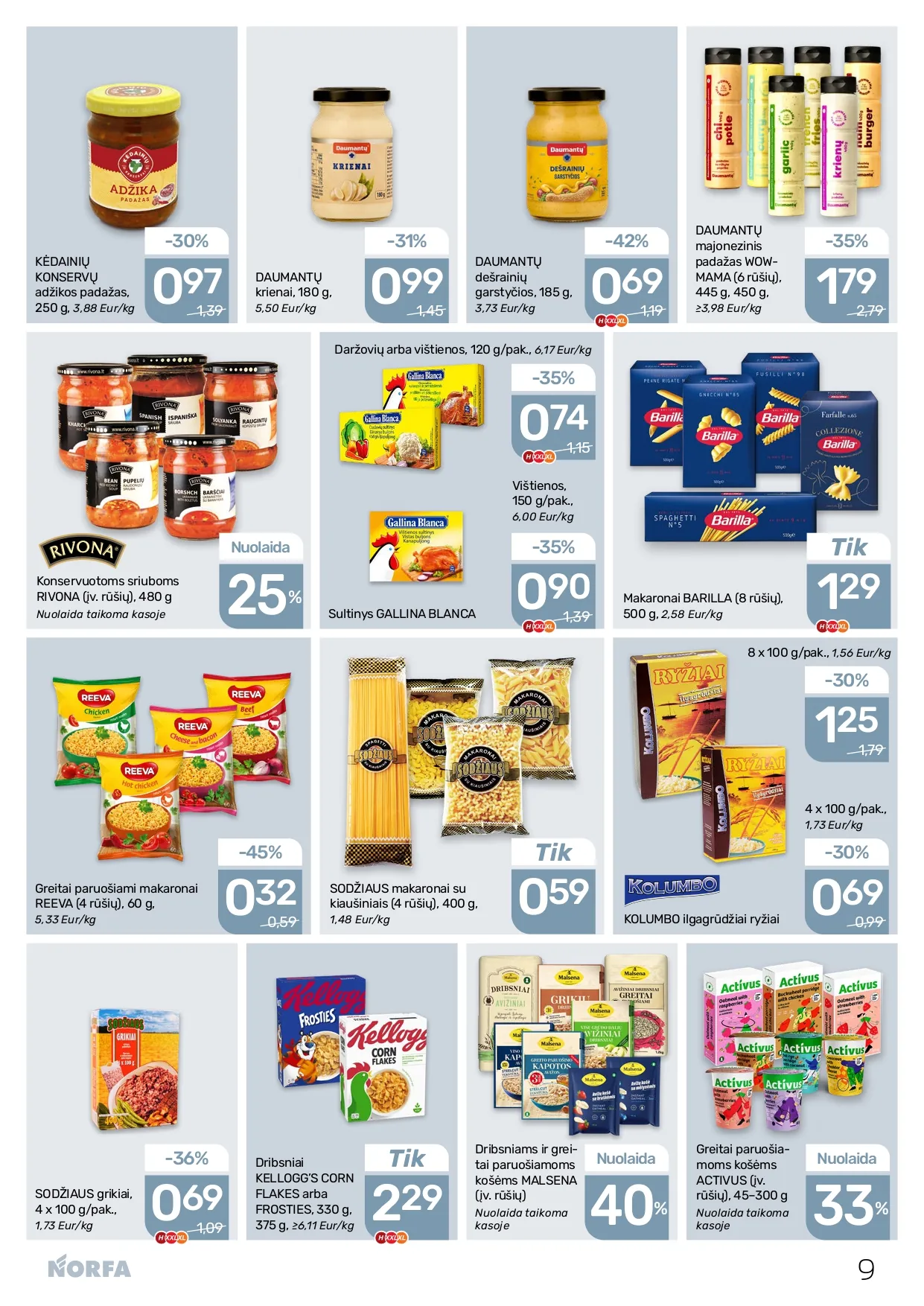 NORFA akcijų ir nuolaidų leidinys Nr. 1 nuo 2026.01.08 iki 2026.01.21 - 9