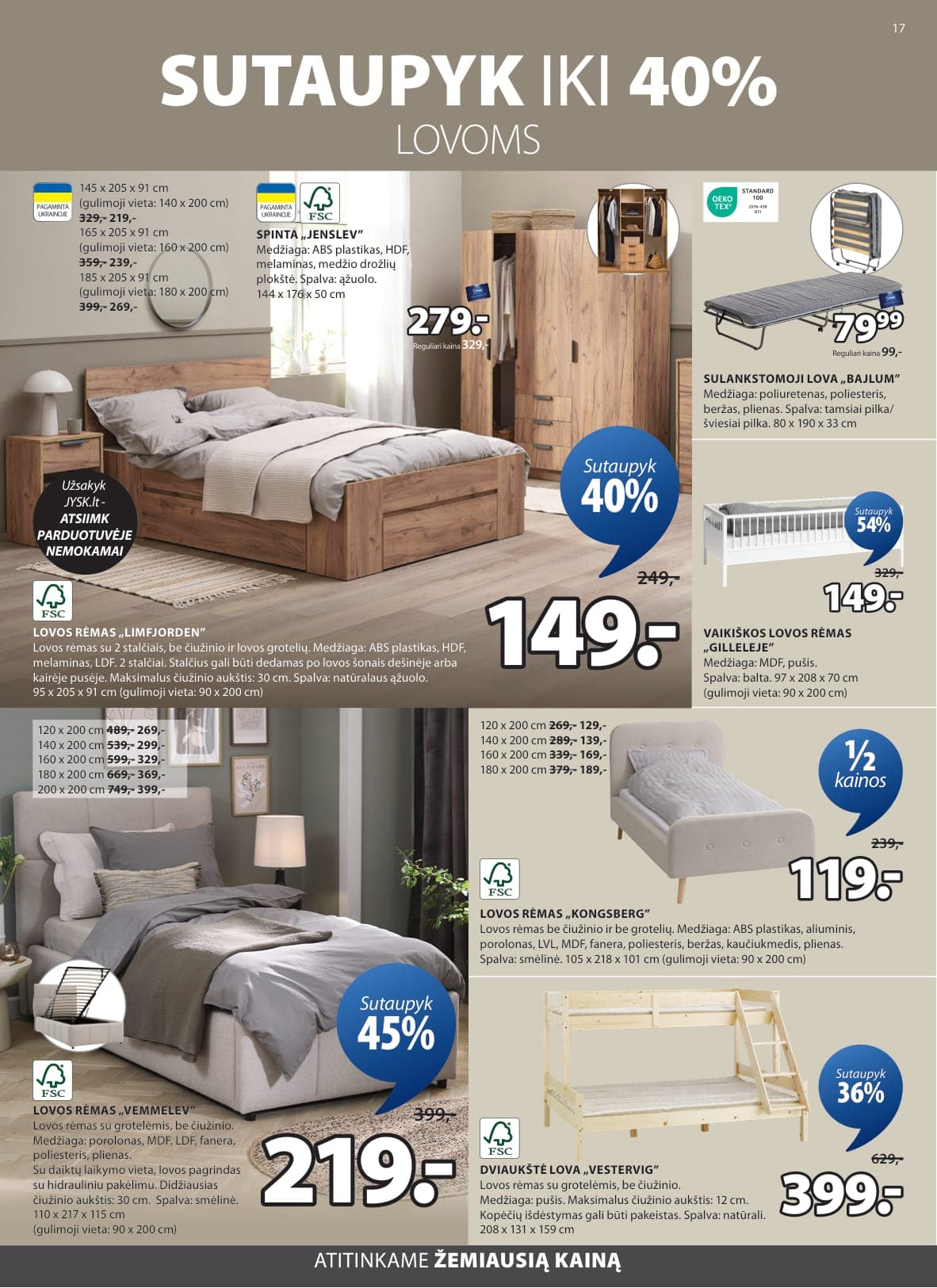 JYSK akcijų ir nuolaidų ledinys nuo 2026.02.17 iki 2026.03.02 - 18