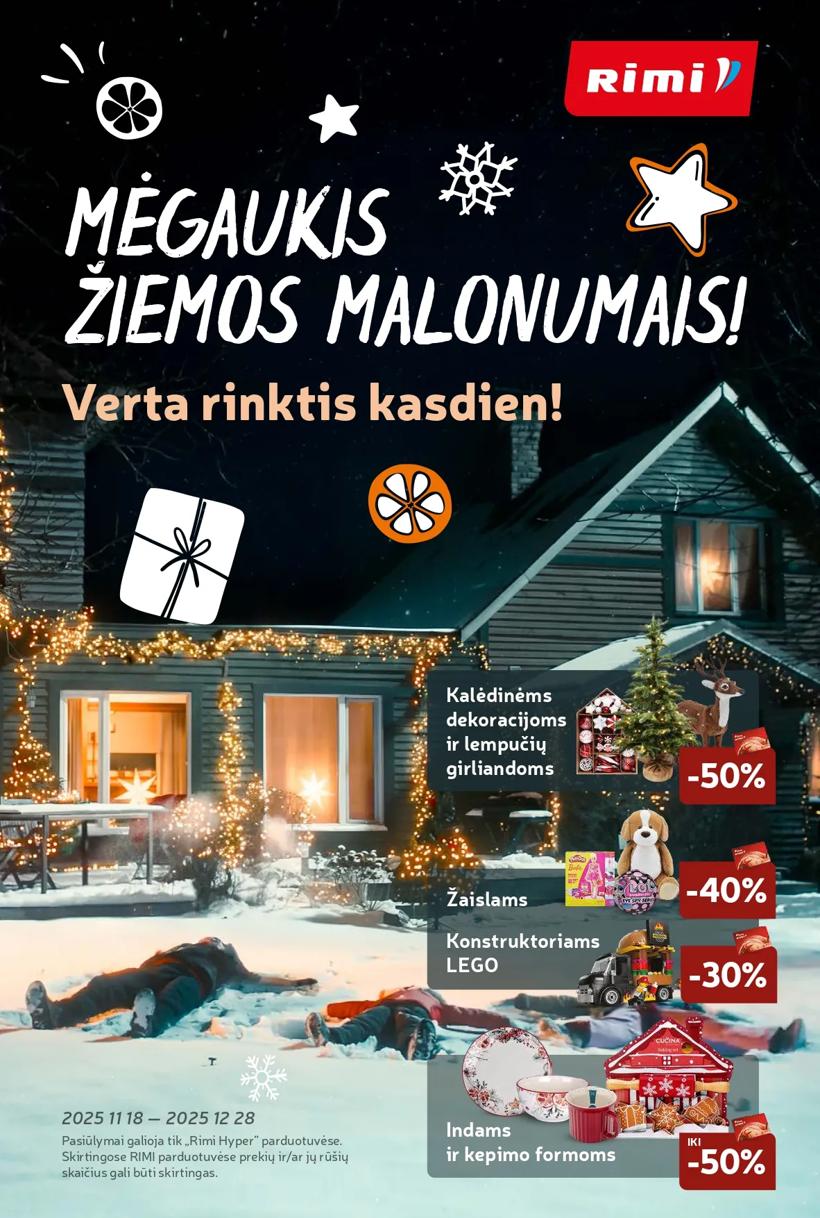 RIMI žiemos švenčių ne maisto prekių akcijų ir nuolaidų leidinys nuo 2025.11.18 iki 2025.12.28 - 1