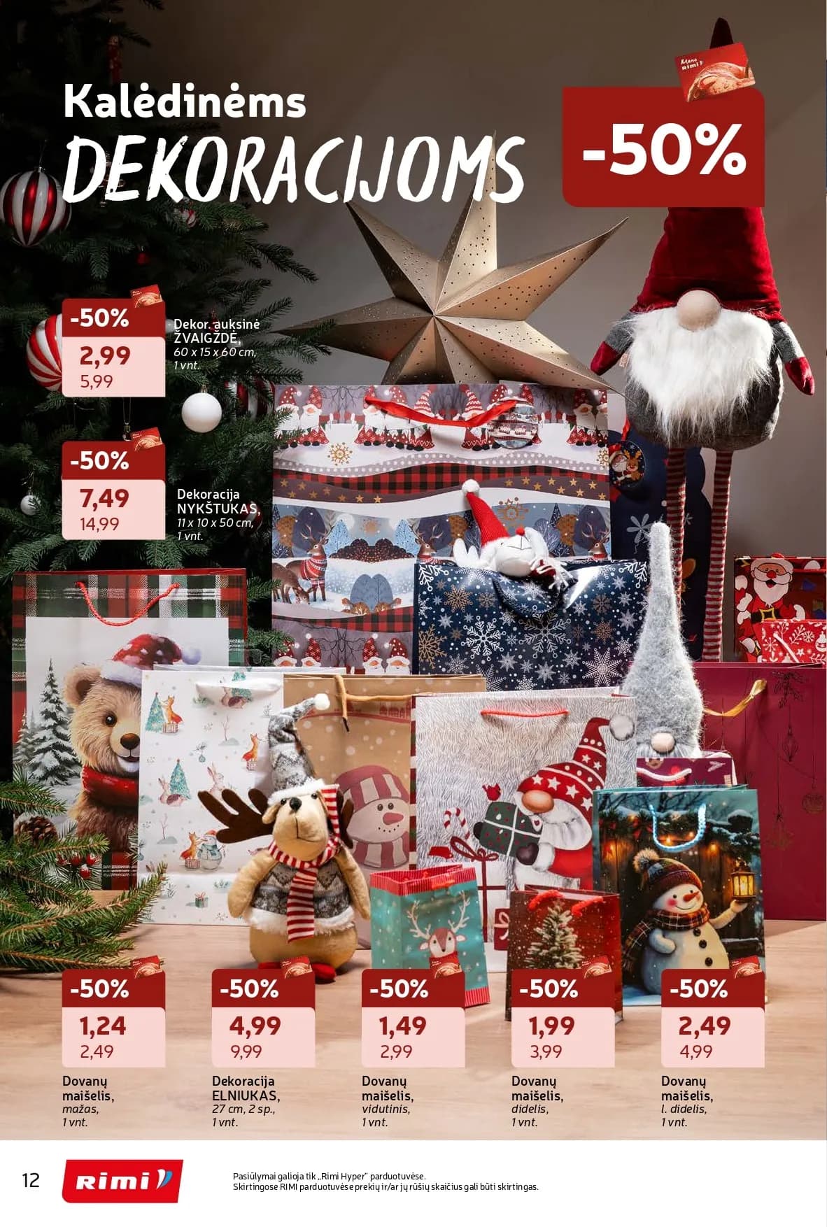 RIMI žiemos švenčių ne maisto prekių akcijų ir nuolaidų leidinys nuo 2025.11.18 iki 2025.12.28 - 12