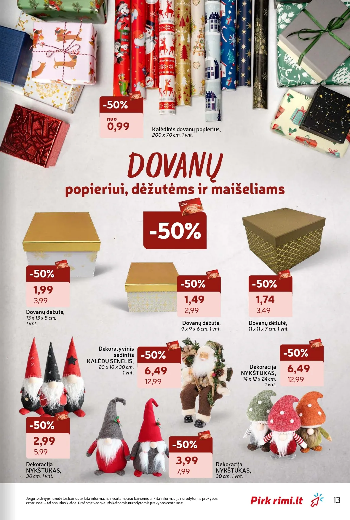 RIMI žiemos švenčių ne maisto prekių akcijų ir nuolaidų leidinys nuo 2025.11.18 iki 2025.12.28 - 13