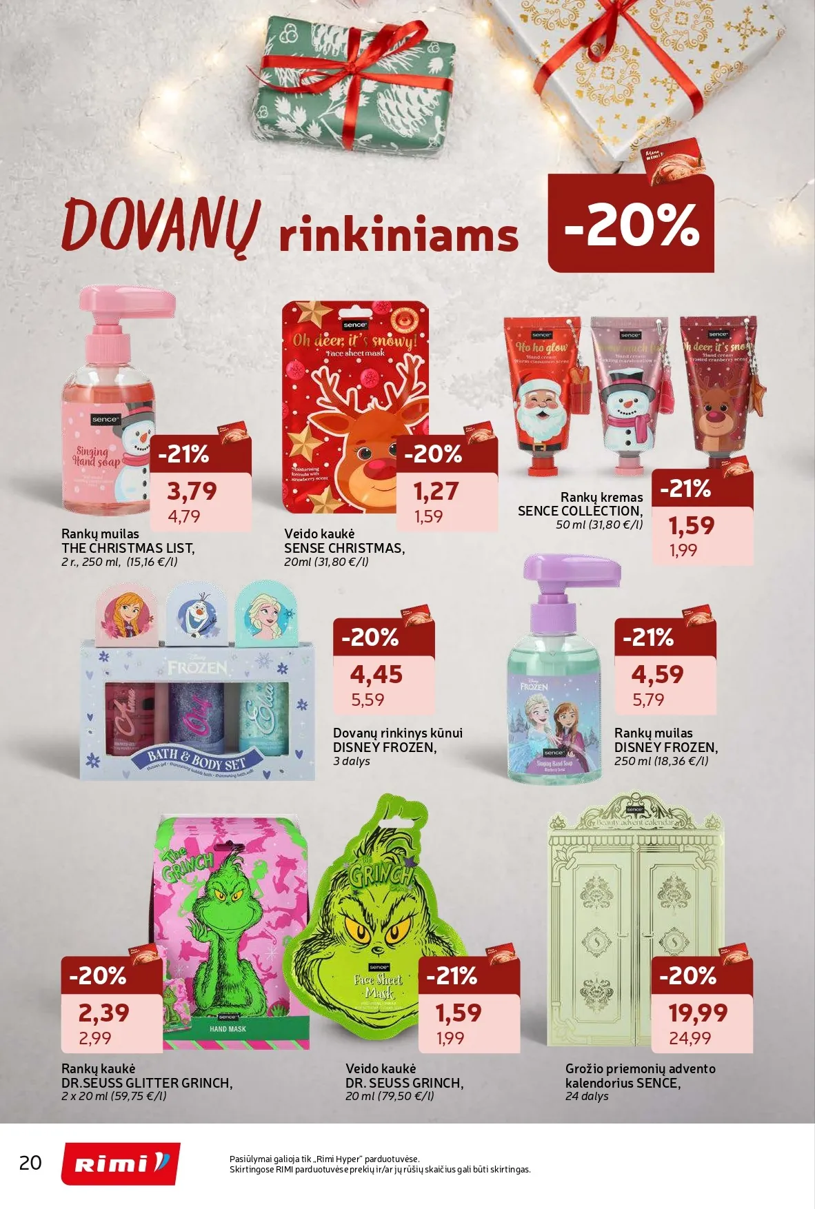 RIMI žiemos švenčių ne maisto prekių akcijų ir nuolaidų leidinys nuo 2025.11.18 iki 2025.12.28 - 20