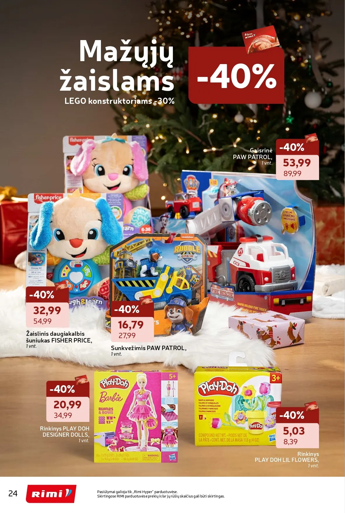 RIMI žiemos švenčių ne maisto prekių akcijų ir nuolaidų leidinys nuo 2025.11.18 iki 2025.12.28 - 24