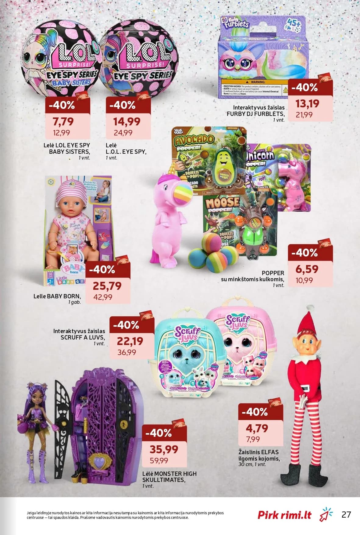 RIMI žiemos švenčių ne maisto prekių akcijų ir nuolaidų leidinys nuo 2025.11.18 iki 2025.12.28 - 27