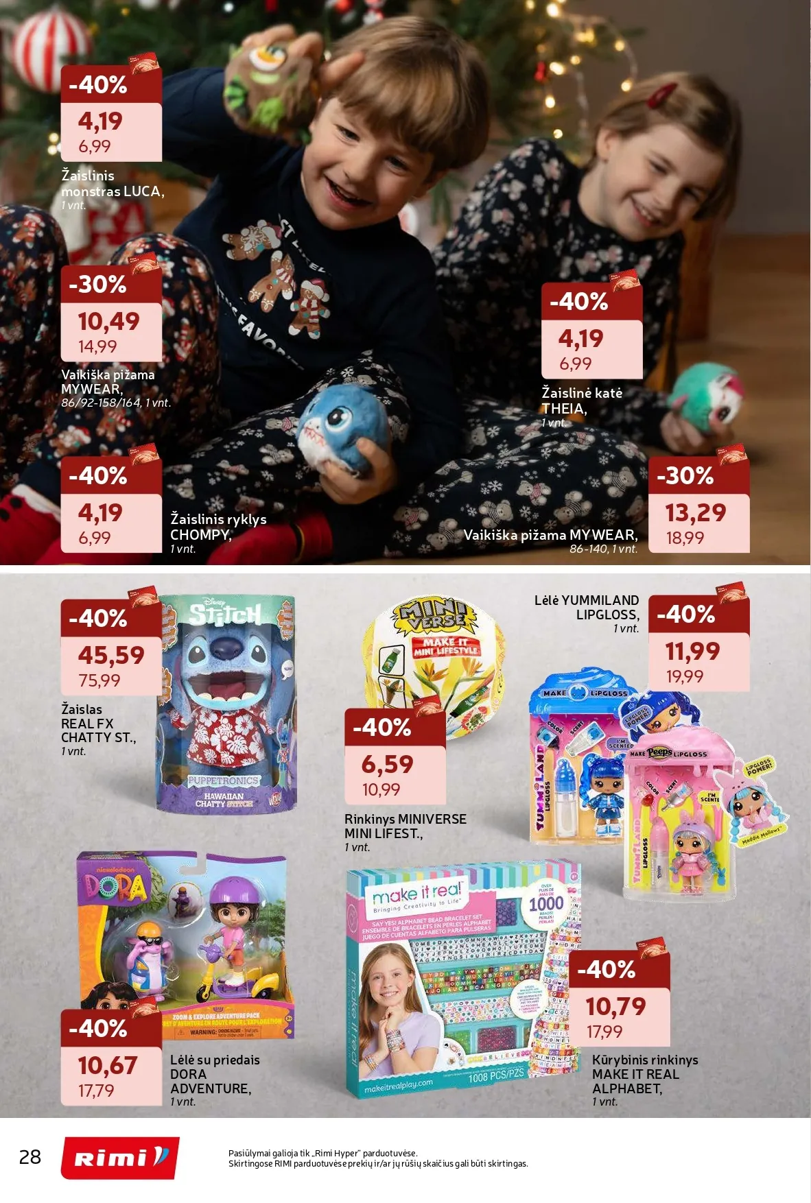 RIMI žiemos švenčių ne maisto prekių akcijų ir nuolaidų leidinys nuo 2025.11.18 iki 2025.12.28 - 28