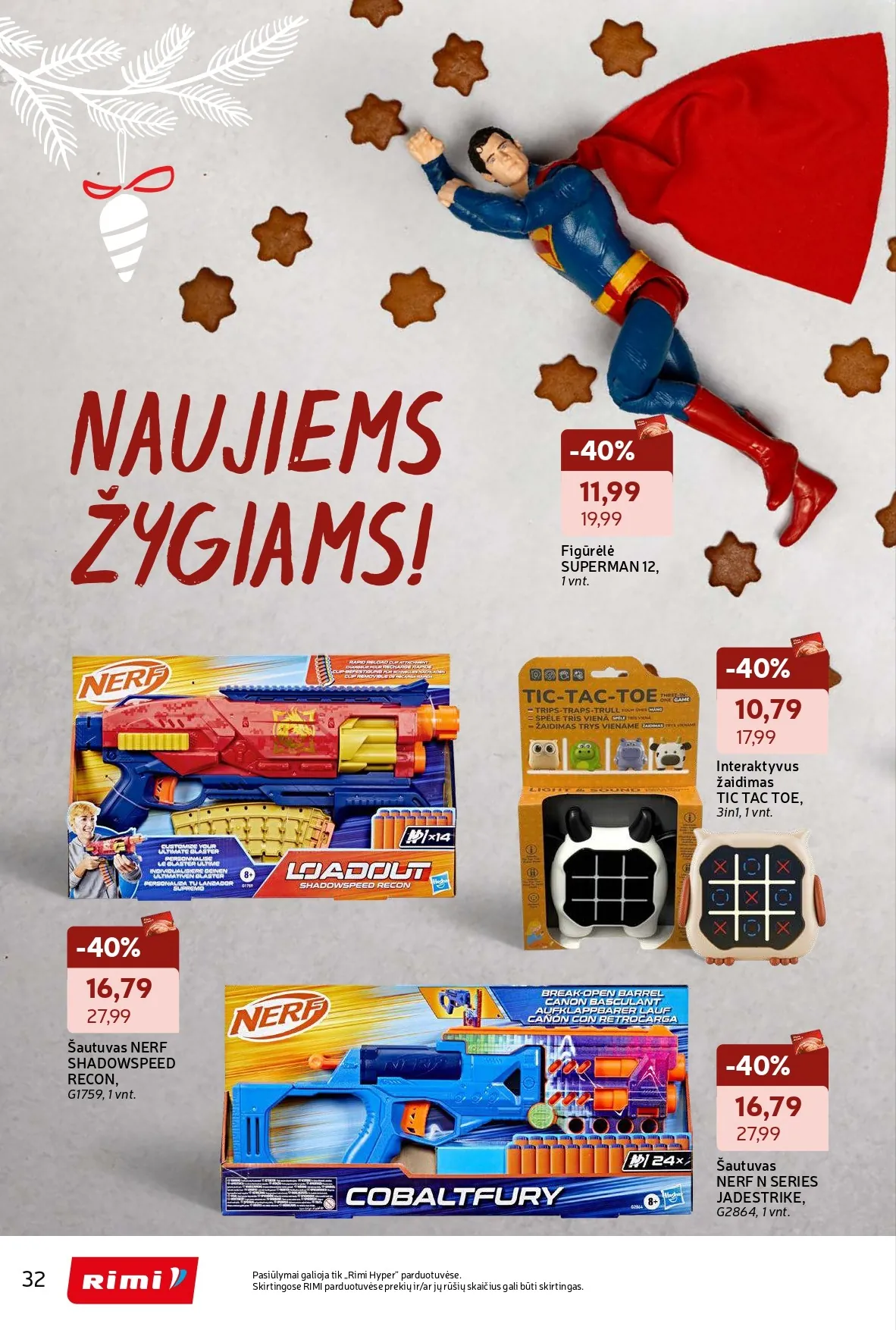 RIMI žiemos švenčių ne maisto prekių akcijų ir nuolaidų leidinys nuo 2025.11.18 iki 2025.12.28 - 32
