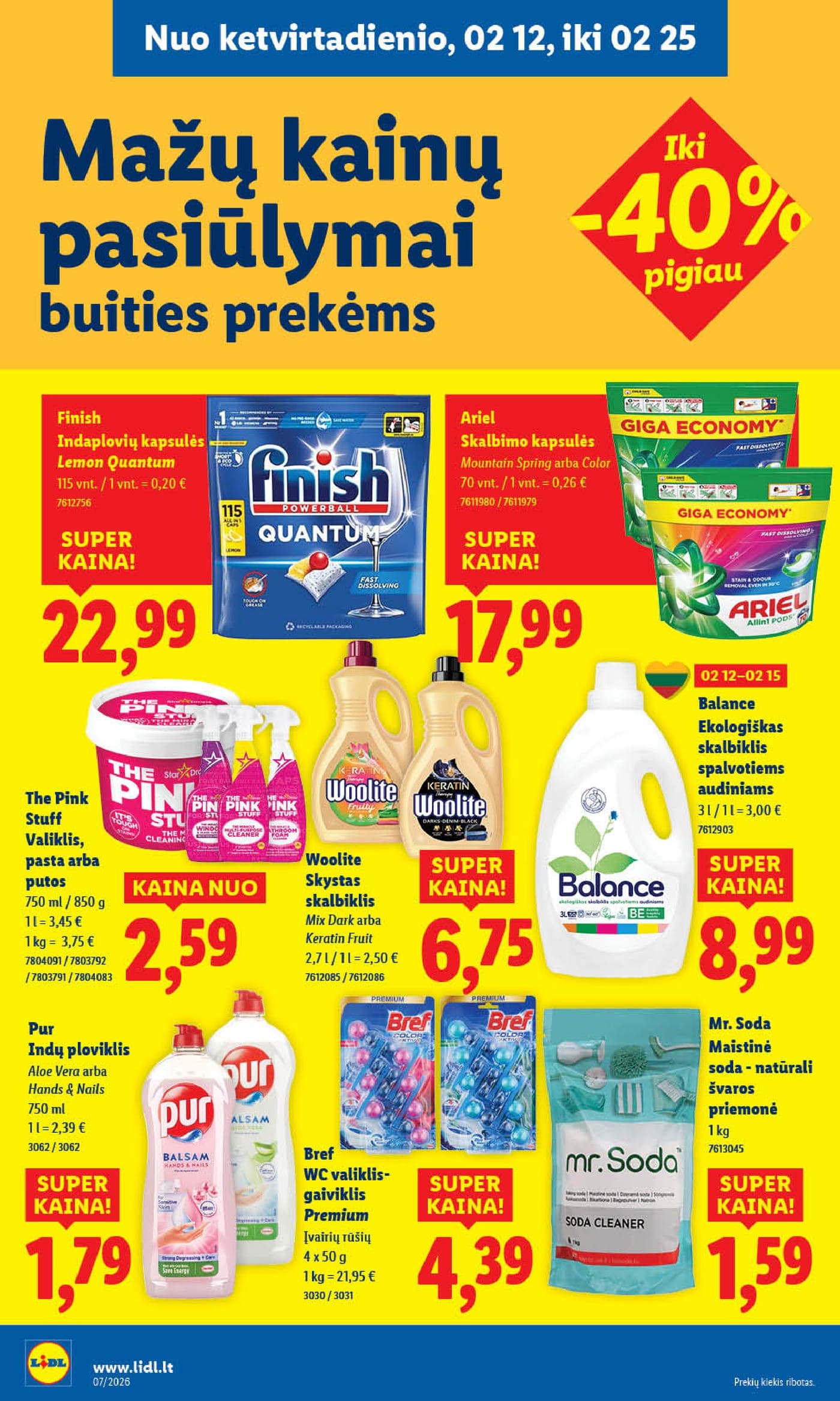 Naujas LIDL akcijų ir nuolaidų leidinys Nr. 7 nuo 2026.02.09 iki 2026.02.15 - 28