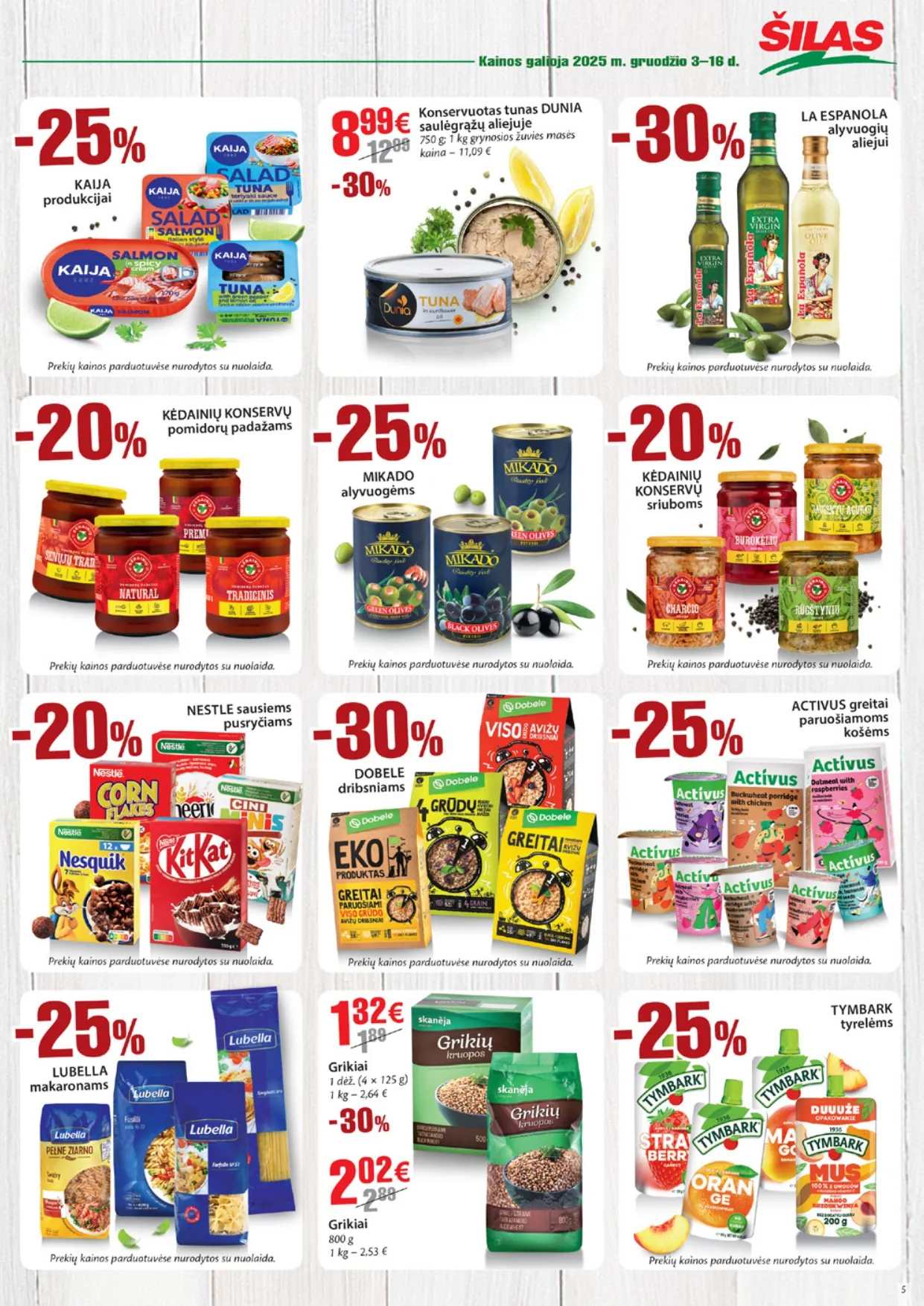 ŠILAS akcijų ir nuolaidų leidinys Nr. 24 nuo 2025.12.03 iki 2025.12.16