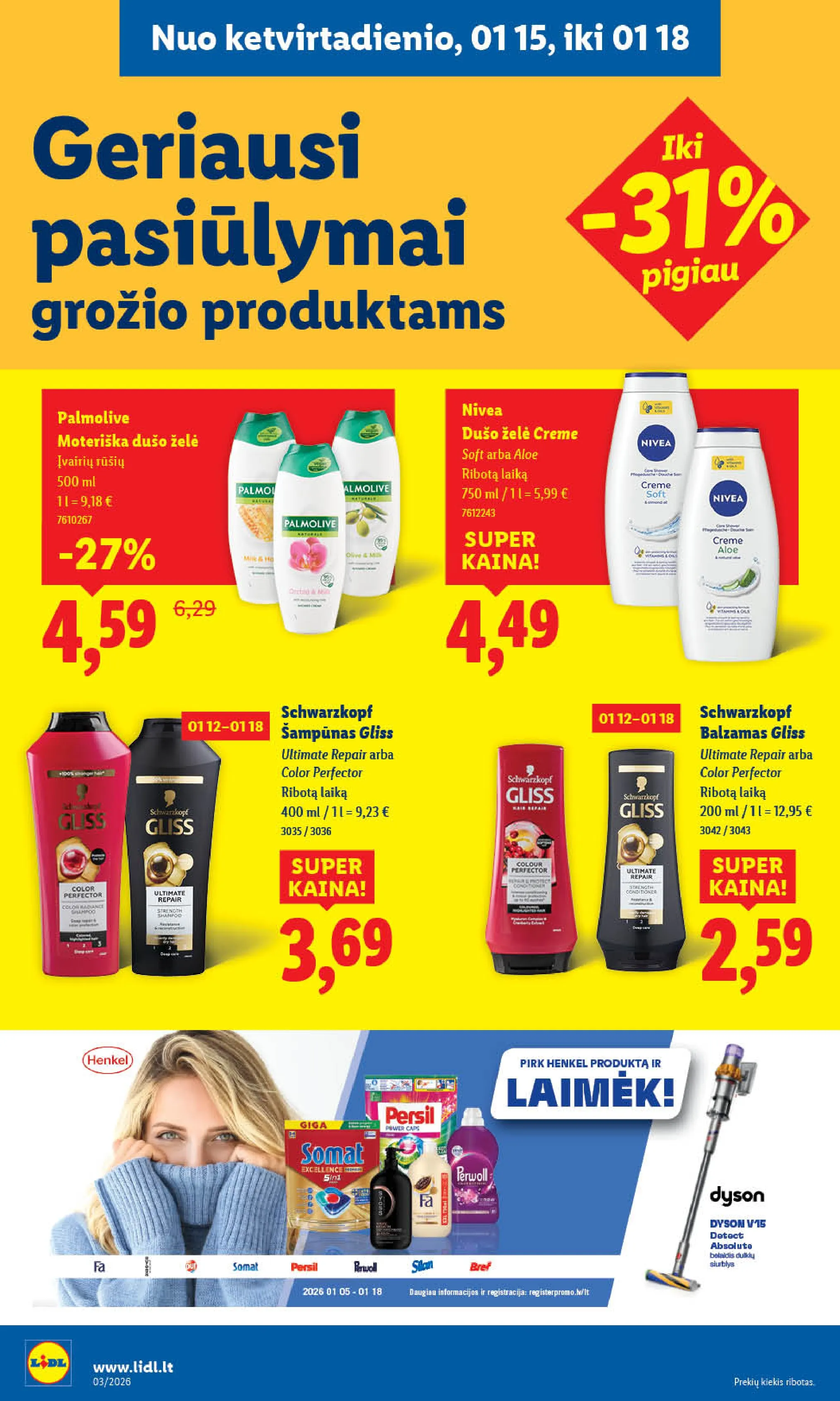 LIDL akcijų ir nuolaidų leidinys Nr. 3 nuo 2026.01.12 iki 2026.01.18 - 22
