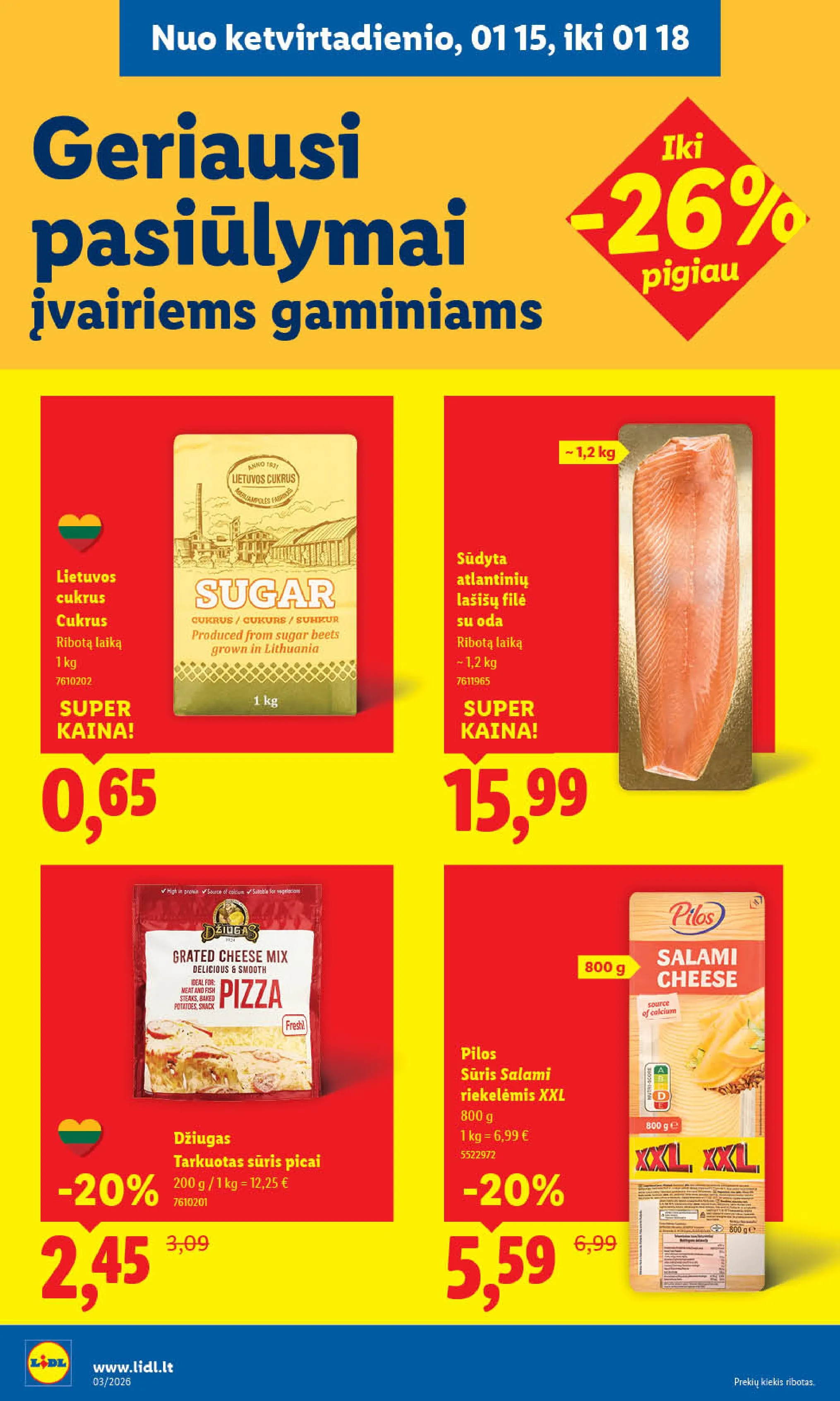 LIDL akcijų ir nuolaidų leidinys Nr. 3 nuo 2026.01.12 iki 2026.01.18 - 26