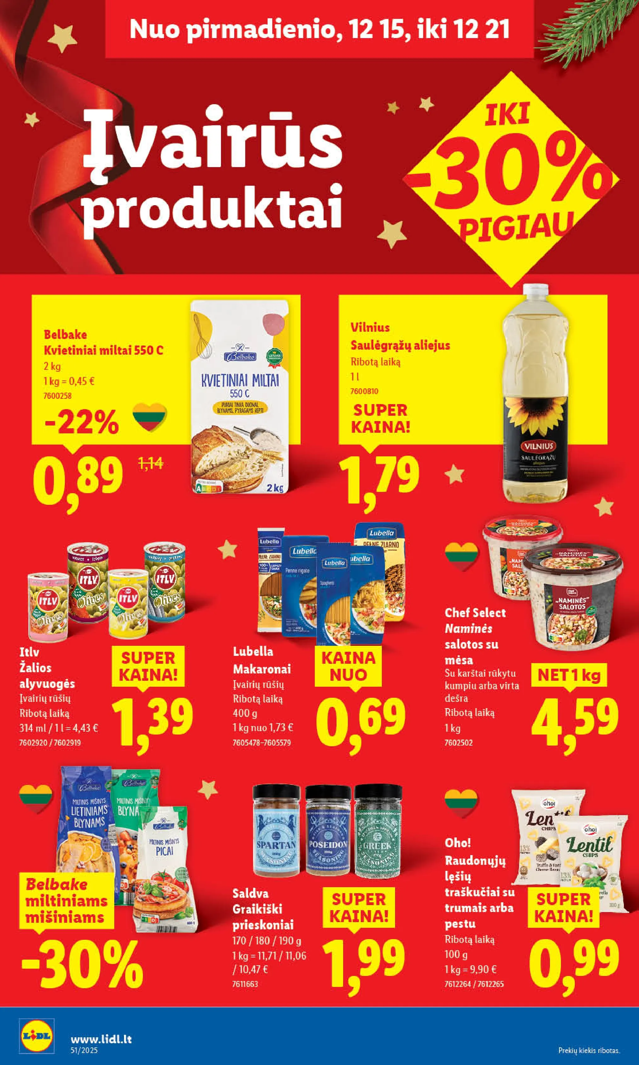 LIDL akcijų ir nuolaidų leidinys Nr. 51 nuo 2025.12.15 iki 2025.12.21