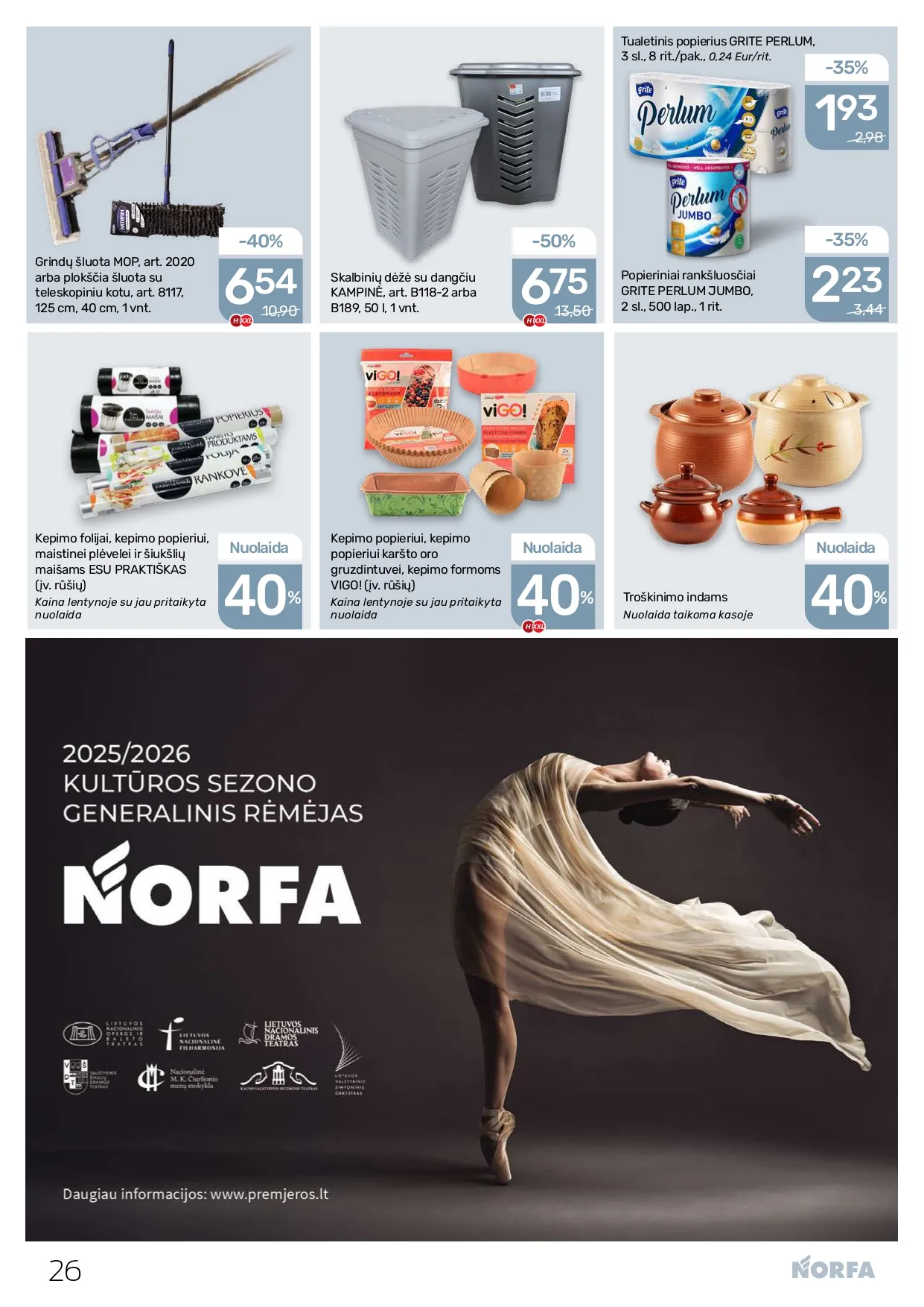 NORFA akcijų ir nuolaidų leidinys Nr. 3 nuo 2026.02.05 iki 2026.02.18 - 26