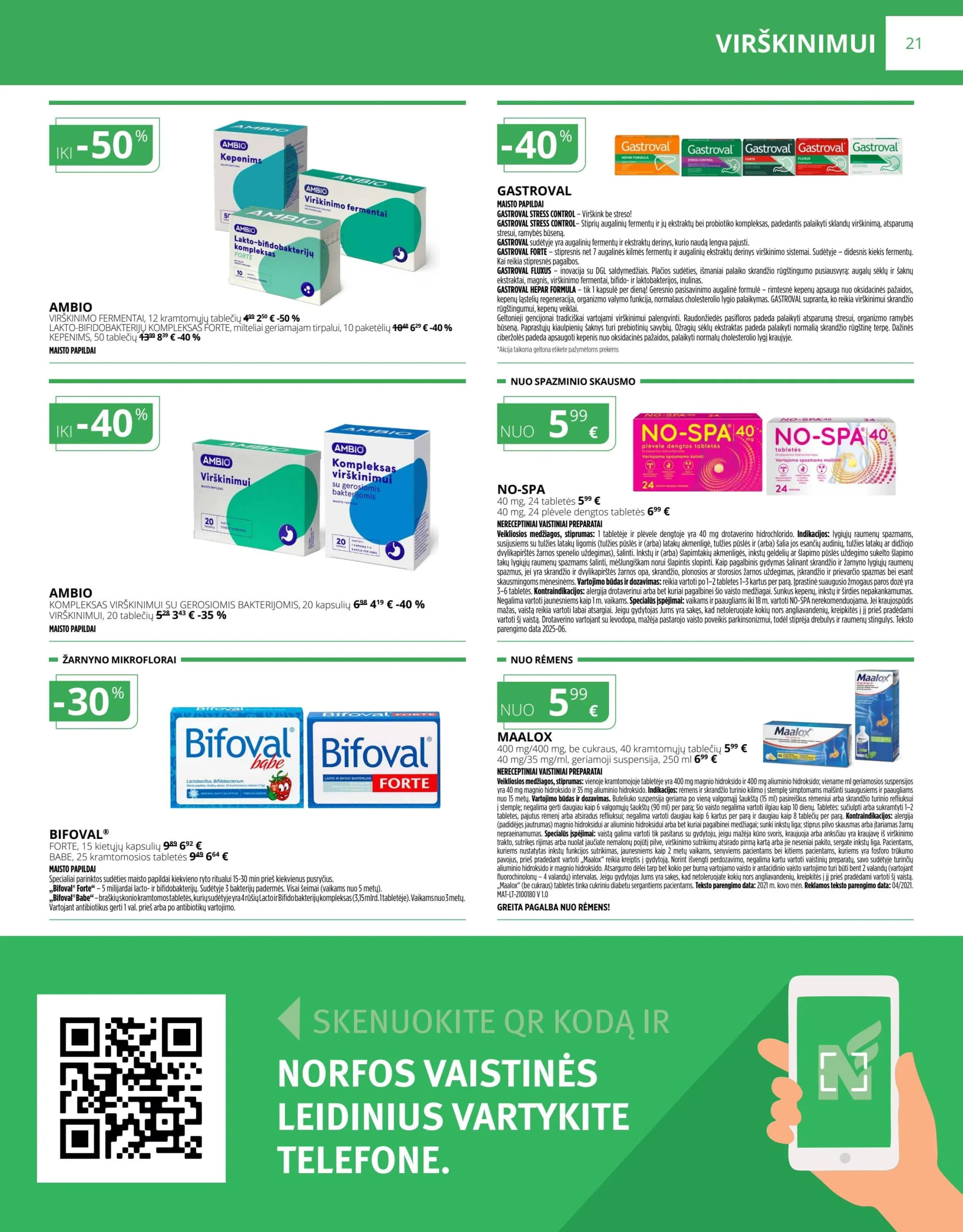 NORFA VAISTINĖ akcijų ir nuolaidų leidinys nuo 2026.01.01 iki 2026.01.31 - 21