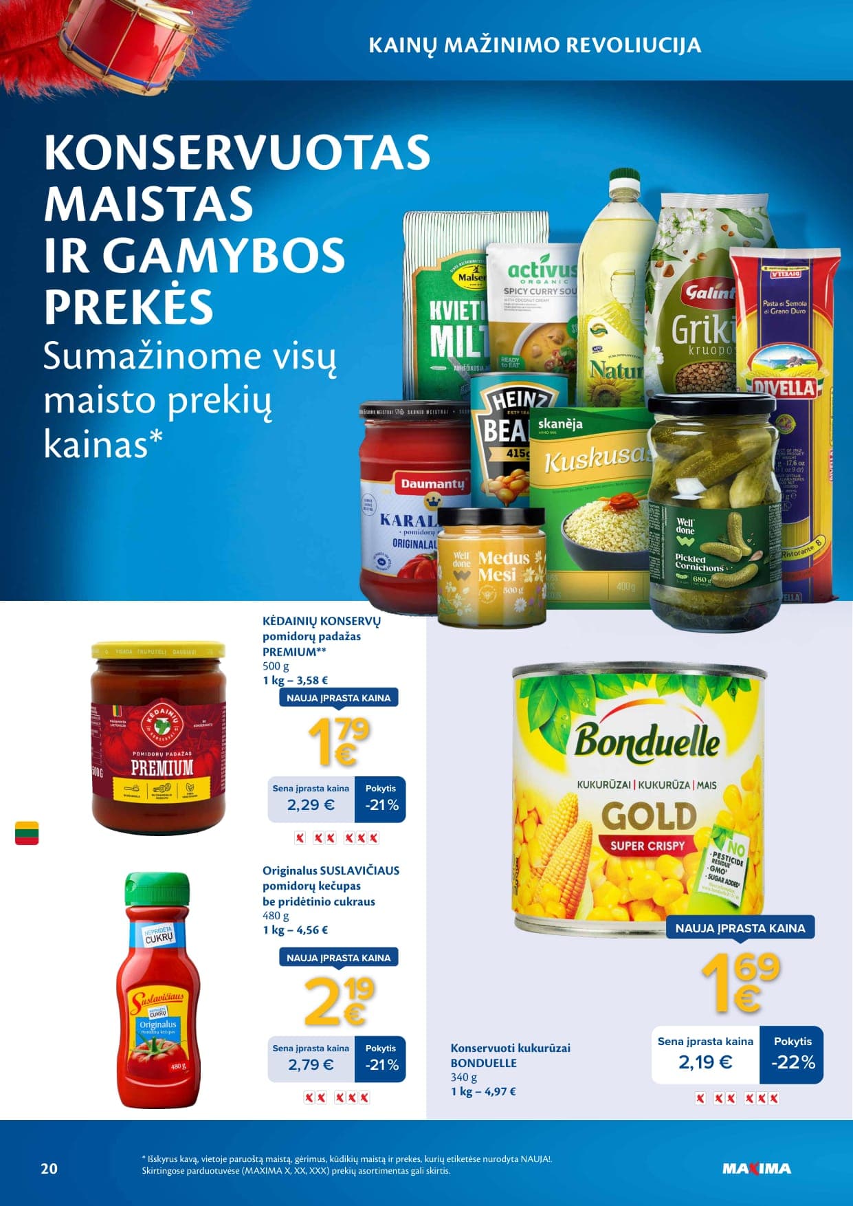 Naujas MAXIMA leidinys "Kainų mažinimo revoliucija" nuo 2026.03.03 iki 2026.04.06 - 20