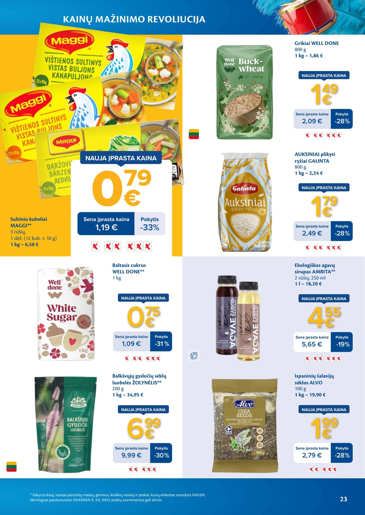 Naujas MAXIMA leidinys "Kainų mažinimo revoliucija" nuo 2026.03.03 iki 2026.04.06 - 23