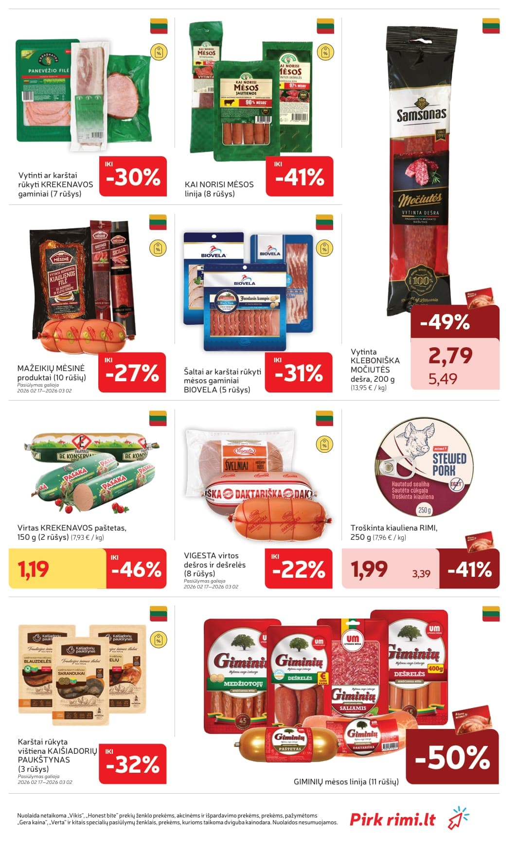 RIMI akcijų ir nuolaidų leidinys Nr. 9 nuo 2026.02.24 iki 2026.03.02 - 15
