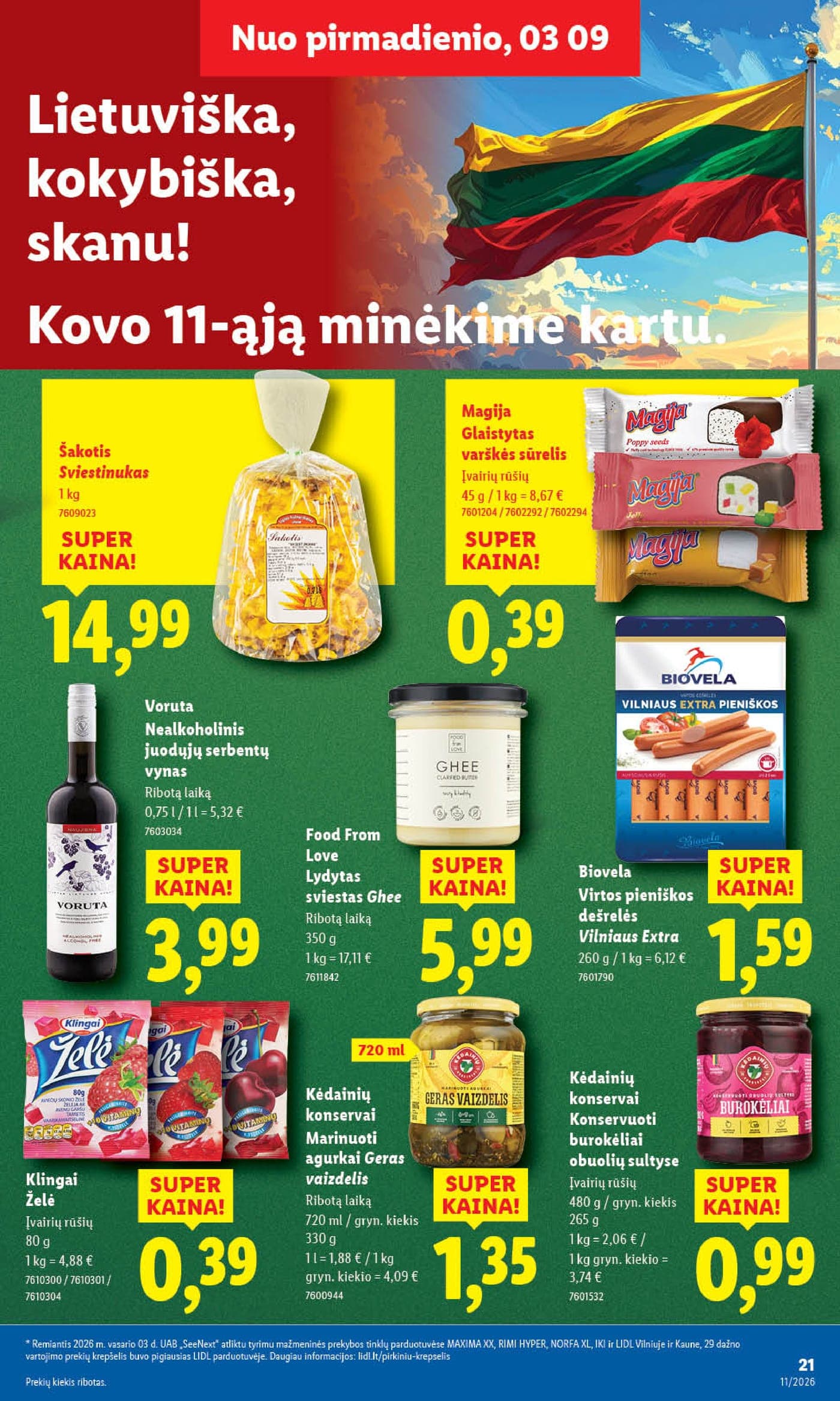 Naujas LIDL akcijų ir nuolaidų leidinys Nr. 11 nuo 2026.03.09 iki 2026.03.15 - 21
