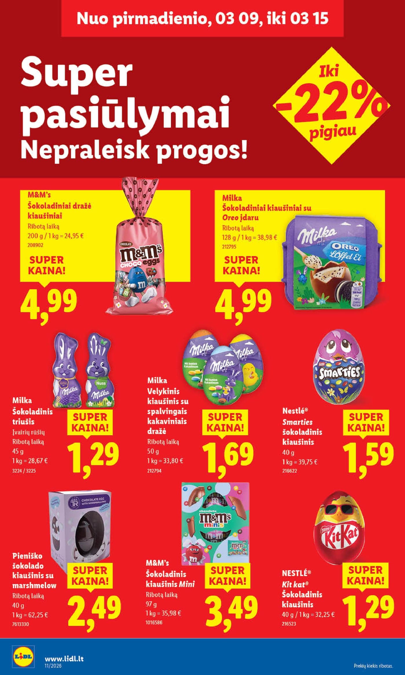 Naujas LIDL akcijų ir nuolaidų leidinys Nr. 11 nuo 2026.03.09 iki 2026.03.15 - 24